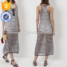 New Fashion Navy and white Stripe Crochet Dress Manufacture Wholesale Fashion Women Apparel (TA5222D)